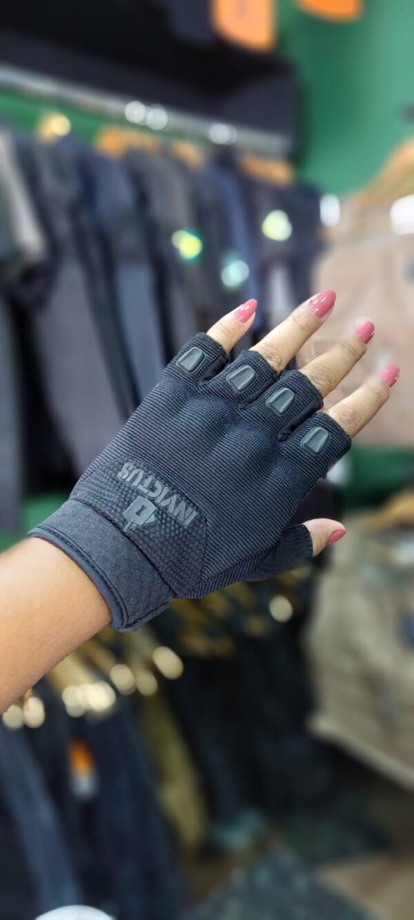 LUVA FINGERLESS BUNKER PRETO - MEIO DEDO - Imagem 2